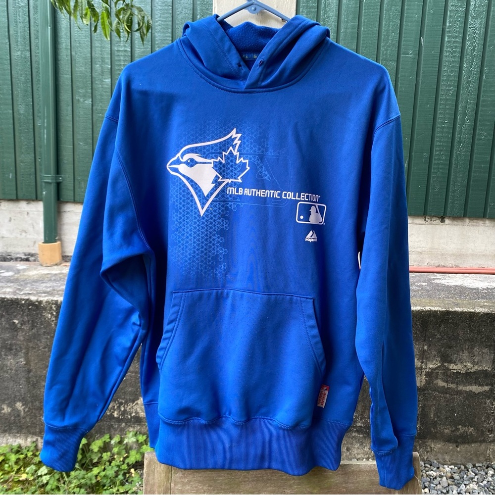 Majestic Authentic MLB Toronto Blue Jays Royal Pullover Hoodie!